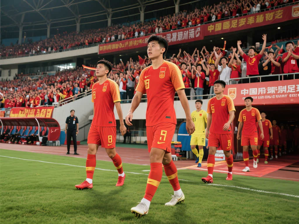 【球场聚焦】国足热身登场 球迷热情呐喊助威 【球场聚焦】国足热身登场 球迷热情呐喊助威